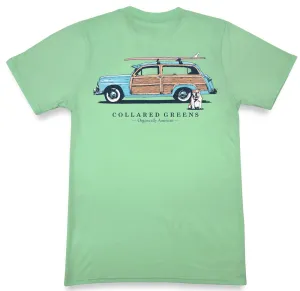 Beach Bound Bulldog: Short Sleeve T-Shirt - Palm Green