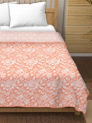 BrandedCentury Reversible Dohar/AC Blanket |All Weather Light Weight | Printed Floral Design Single Dohar for AC Room Single Dohar for AC Room (DOHAR 375A-S Peachbell)