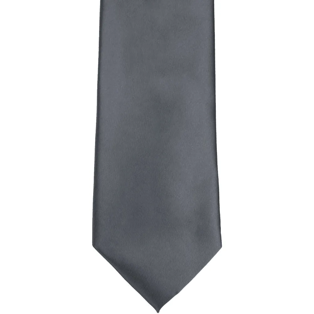 Dark Gray Solid Color Necktie