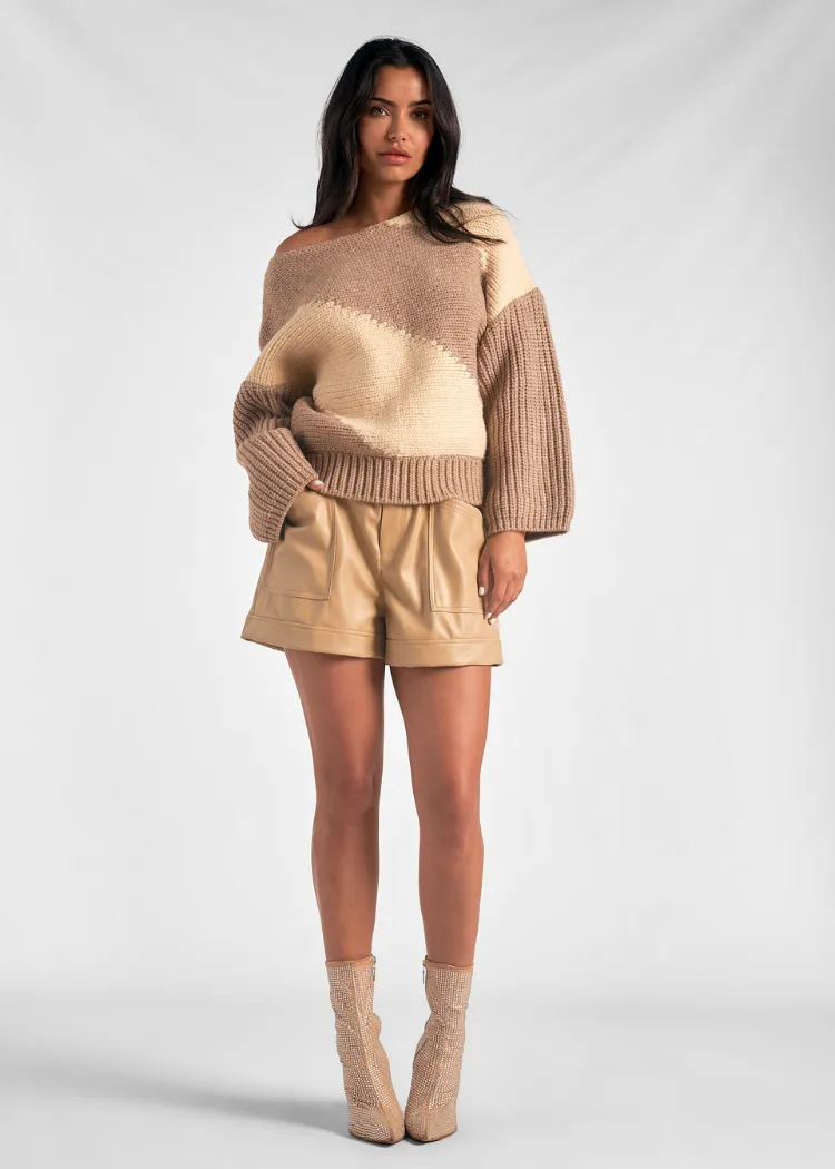 Elan Hannah Sweater - Beige/Off White ***FINAL SALE***