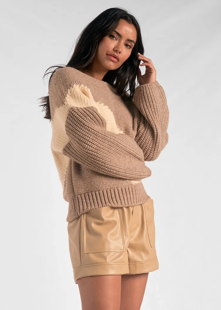 Elan Hannah Sweater - Beige/Off White ***FINAL SALE***