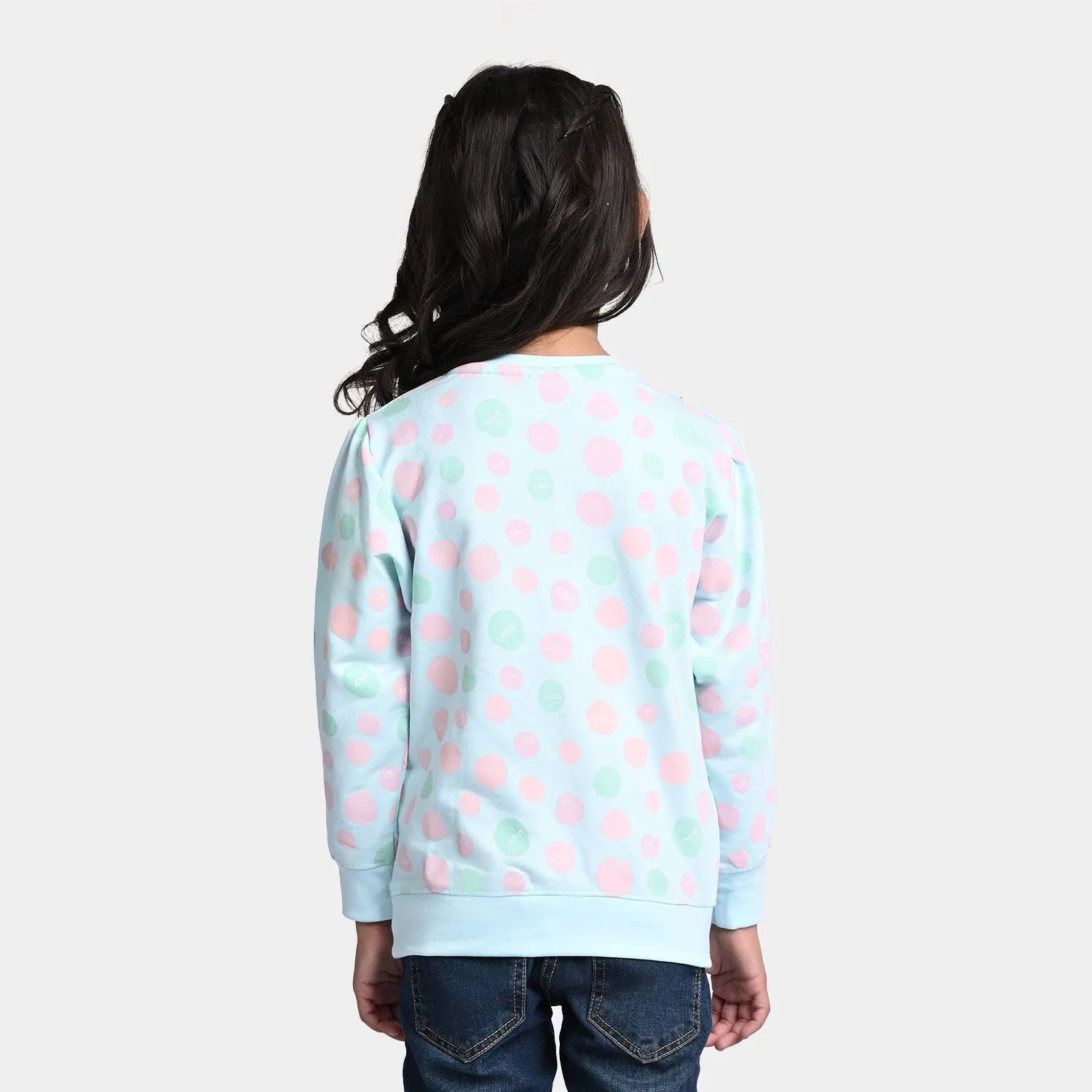 Girls Fleece Sweatshirt Dragonfly-Blue