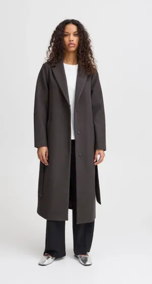 Jannet Long Coat in Forged Iron