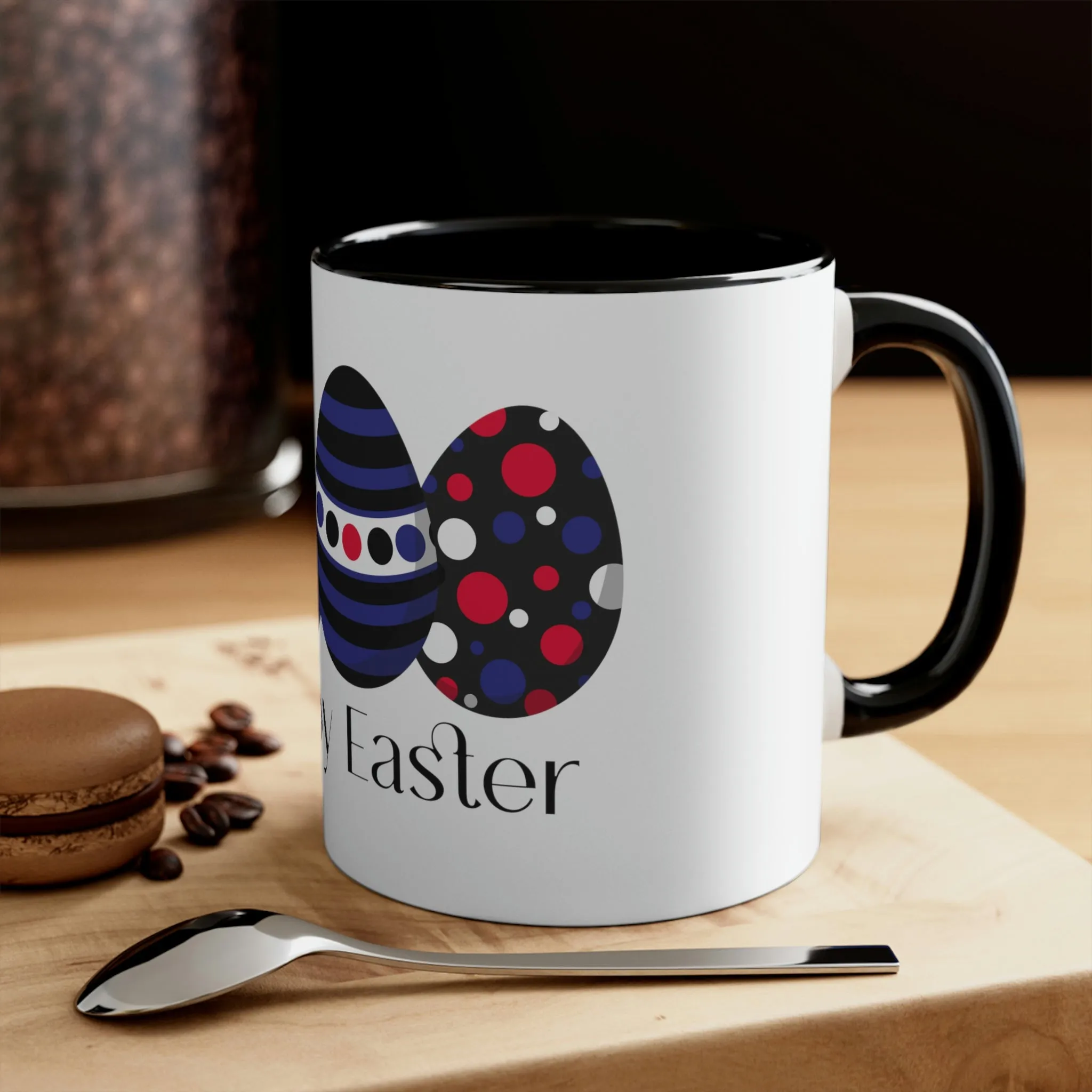 Leather Flag Accent Coffee Mug Easter Festival - Happy Easter