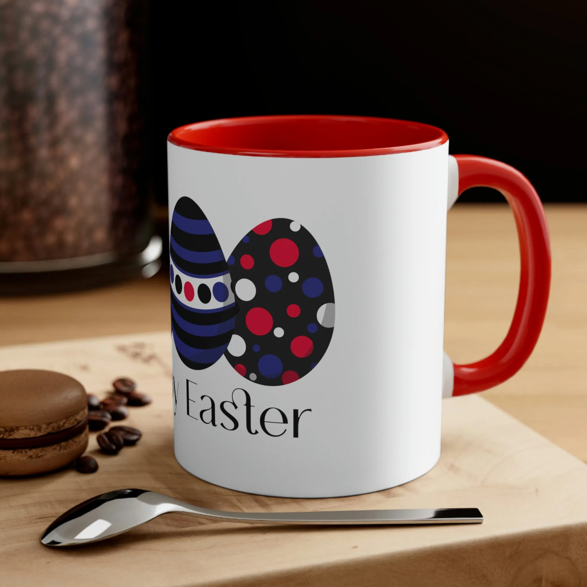 Leather Flag Accent Coffee Mug Easter Festival - Happy Easter