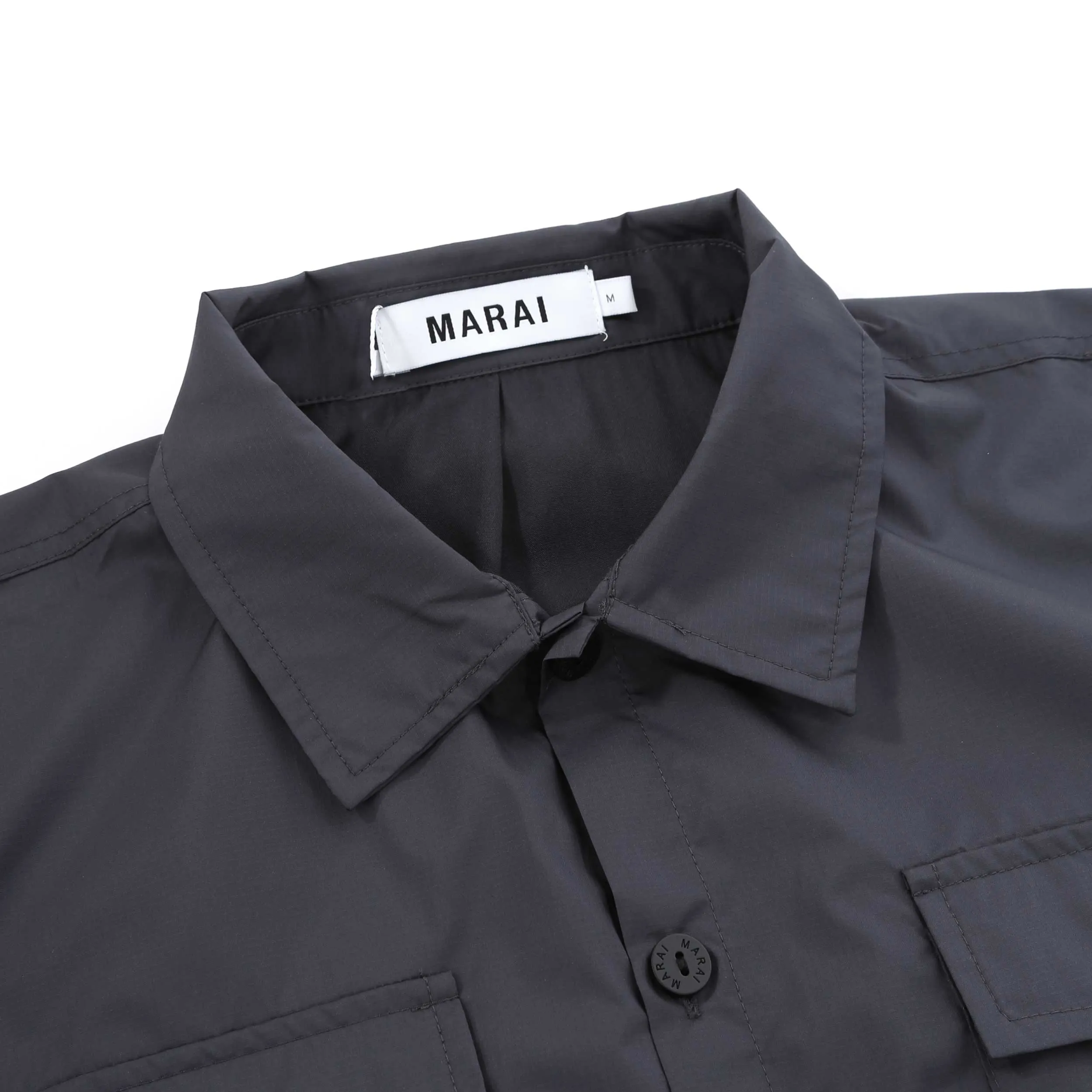 Marai Ripstop Nylon Overshirt in Dark Grey