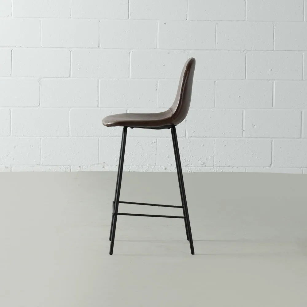 MILAN - Brown Leather Bar Stool