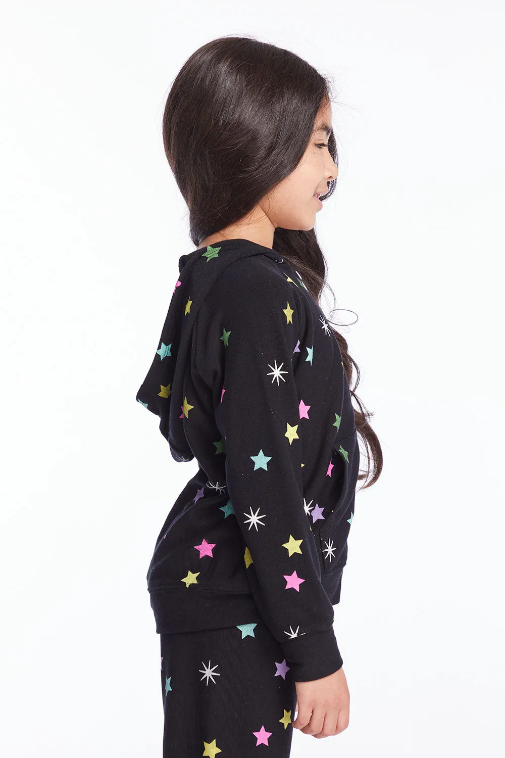 Rainbow Stars Girls Zip Up Hoodie