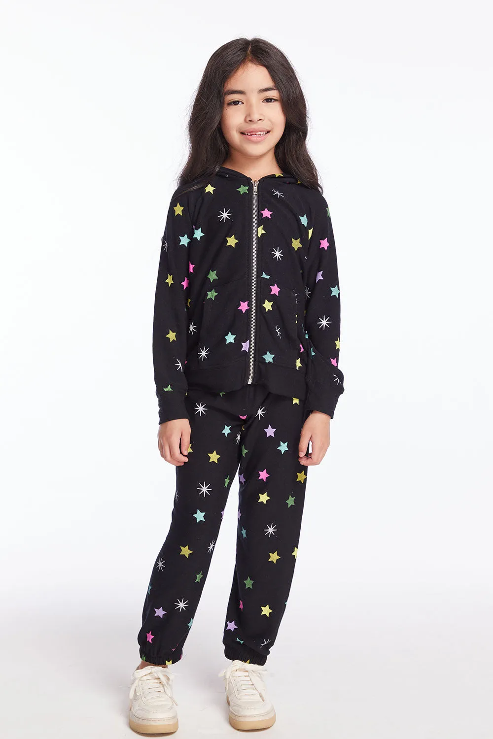 Rainbow Stars Girls Zip Up Hoodie