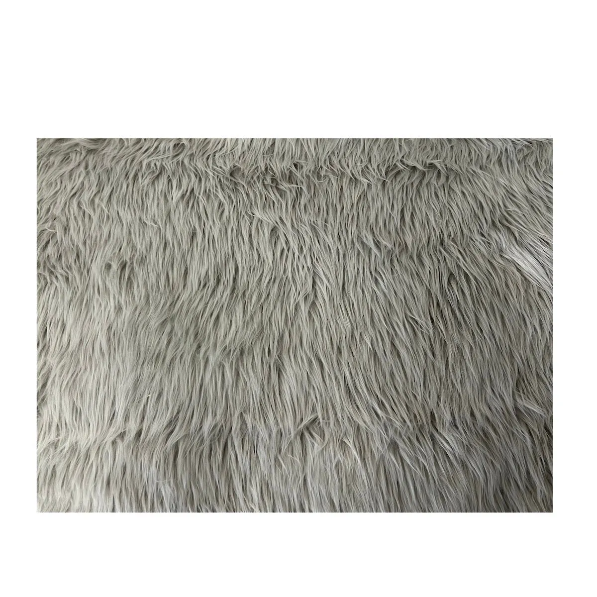 Silver Gray Luxury Long Pile Shaggy Faux Fur Fabric