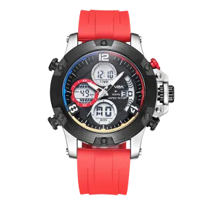 V2A Adventure Alloy Case Red Silicon Band Analog Digital Sports Watch for Men Latest Men’s Watch | Gifts for Men | Gift for Brother | Gift for Husband | Birthday Gifts