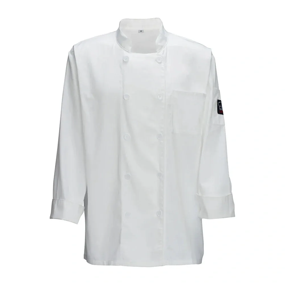 Winco UNF-5WS Relaxed Chef's Jacket, White, Small